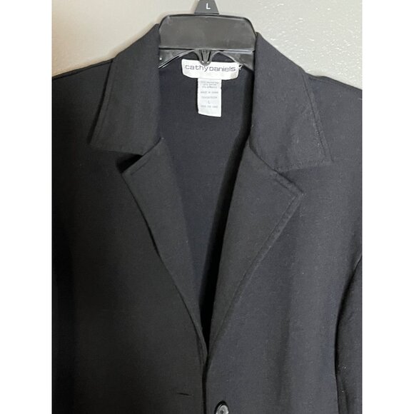 Cathy Daniels Womens Black Blazer Jacket L Polyester/Rayon/Spandex - Picture 3 of 6